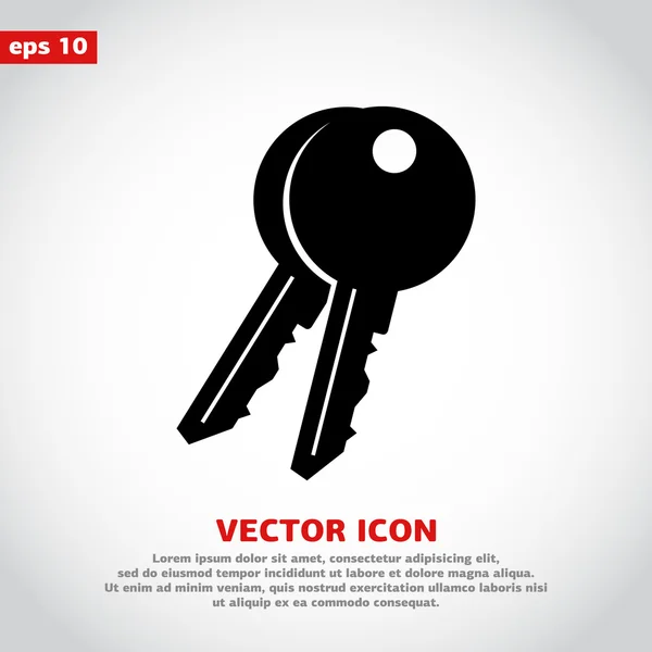 Icono clave, diseño plano — Vector de stock