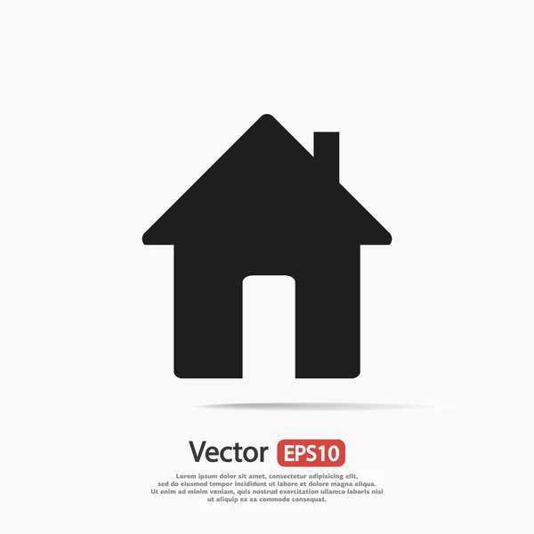 Casa plana icono . — Vector de stock