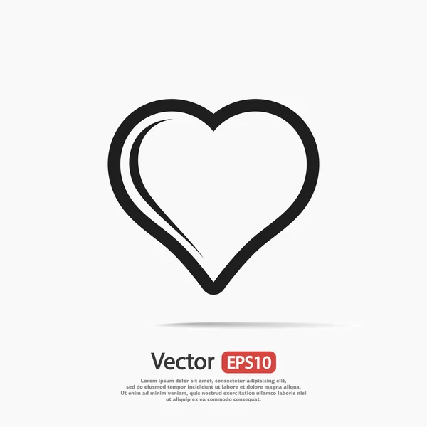 Corazón icono de diseño plano — Archivo Imágenes Vectoriales