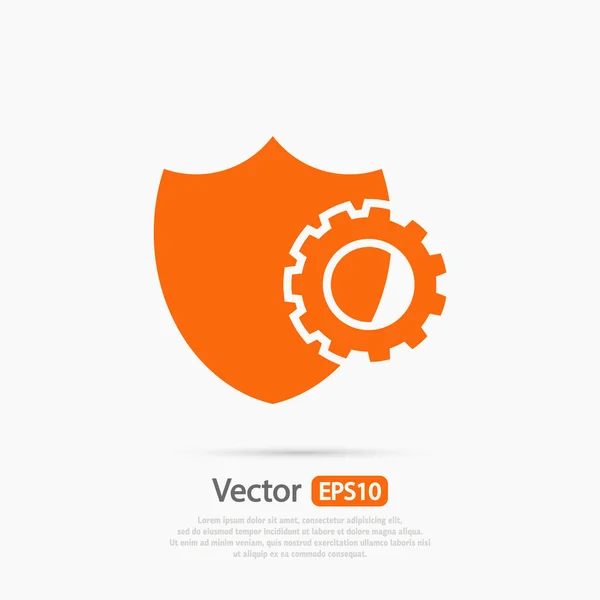 Icono de escudo, Estilo de diseño plano — Vector de stock