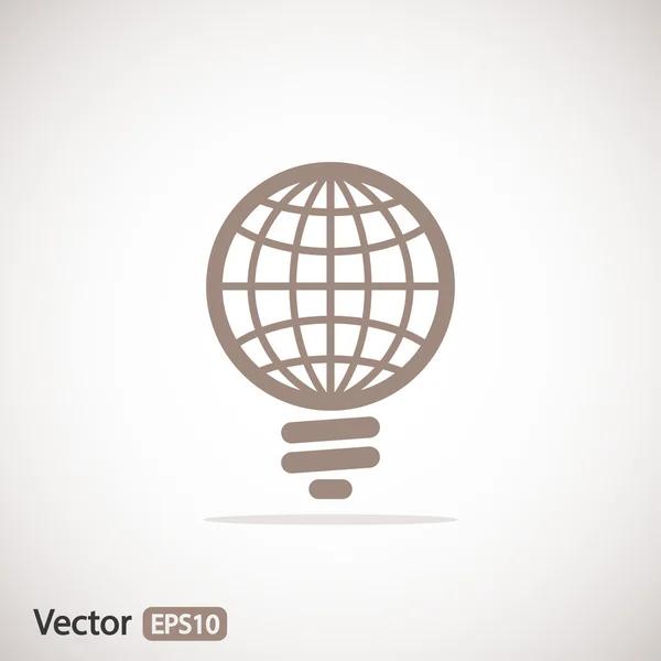 Global gloeilamp pictogram — Stockvector