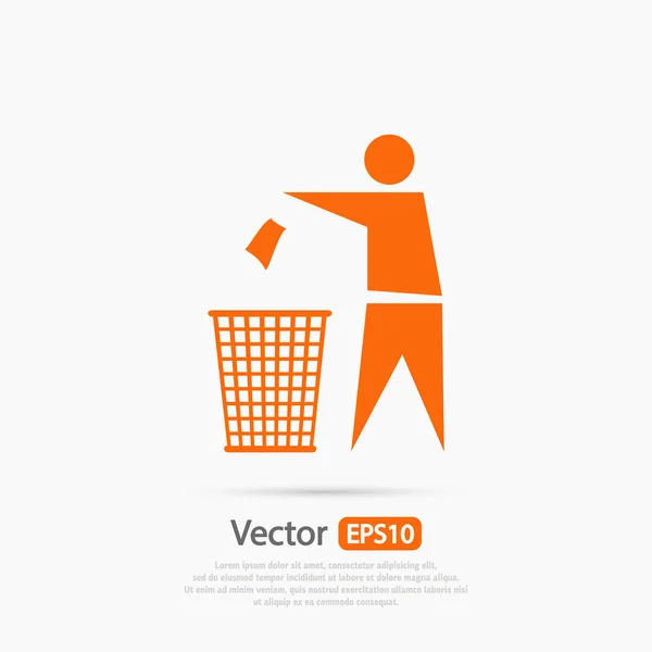 Icono de papelera — Vector de stock