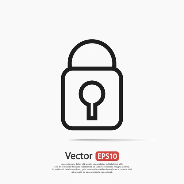 Icono de bloqueo, estilo de diseño plano — Vector de stock