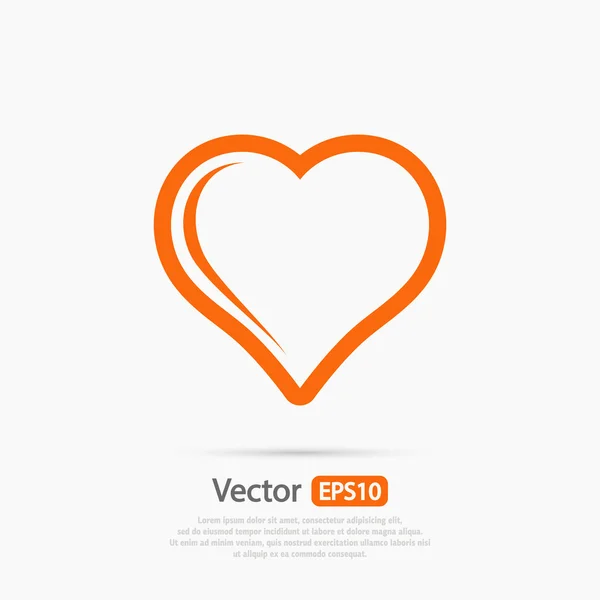 Heart Icon flat design — Stock Vector