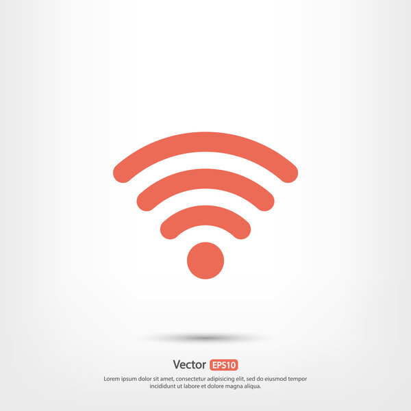 Беспроводная икона, стиль плоского дизайна

