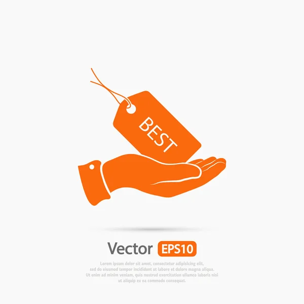 Mejor diseño de icono de etiqueta — Vector de stock