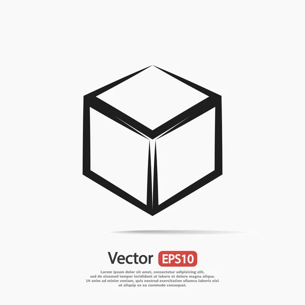 3d cube logo design icon — Stock Vector