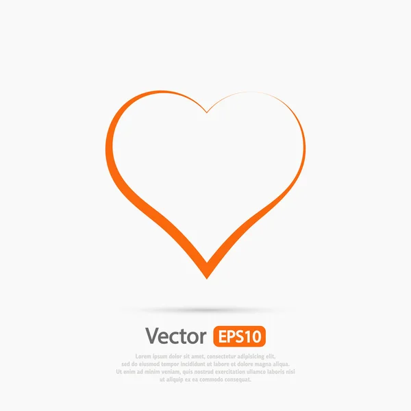 Heart Icon flat design — Stock Vector