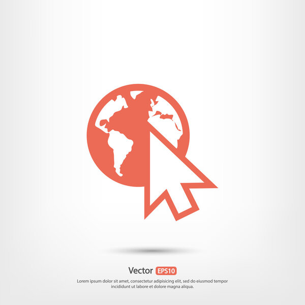 Go to web icon, Flat style
