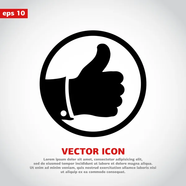 Icono LIKE, estilo de diseño plano — Vector de stock