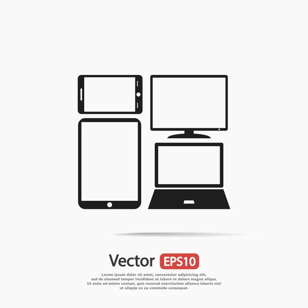 Conjunto de iconos de dispositivos electrónicos — Archivo Imágenes Vectoriales