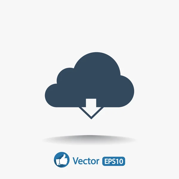 Cloud computing download icon — Stock Vector