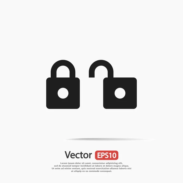 Icono de bloqueo, estilo de diseño plano — Vector de stock
