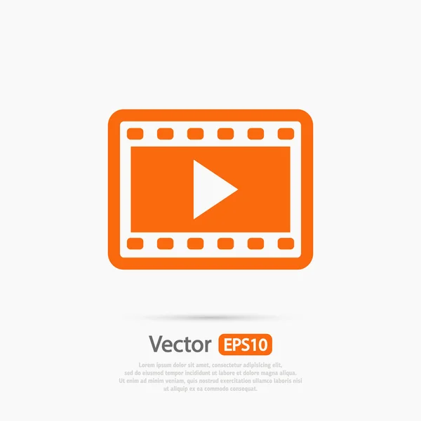 Videóinak ikon, lapos kivitel — Stock Vector