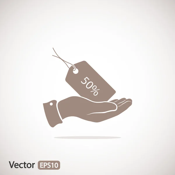 50 por ciento icono de etiqueta — Vector de stock