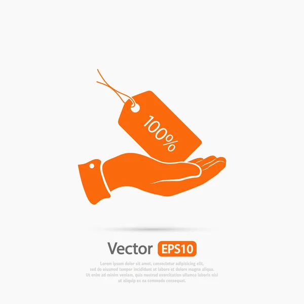 Ikona značky 100 procent — Stockový vektor