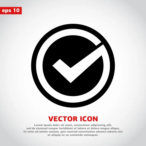 Confirma el icono. Estilo de diseño plano — Vector de stock