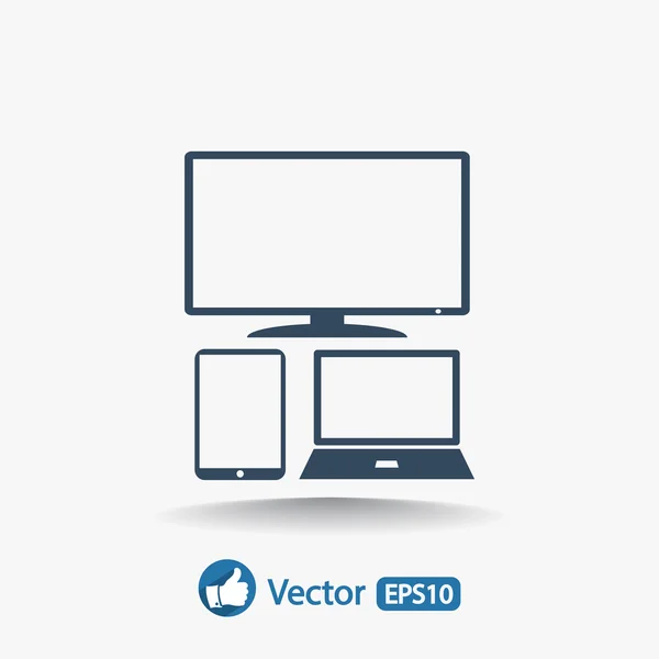 Conjunto de dispositivos eletrônicos ícone — Vetor de Stock