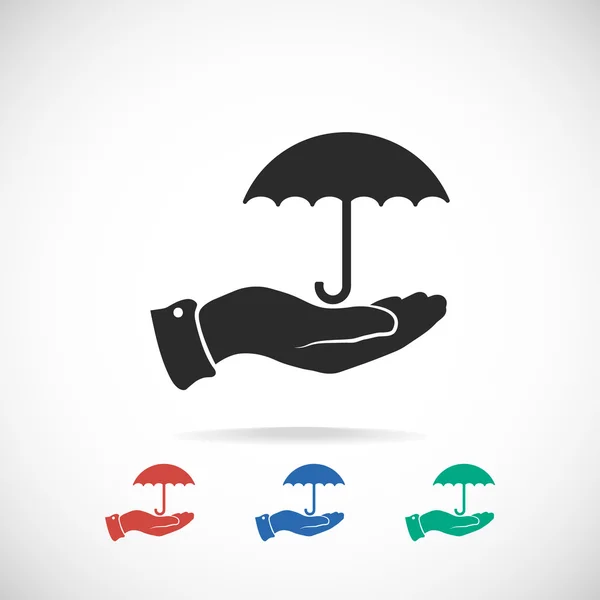 Umbrella with hand  icon — Stock Vector