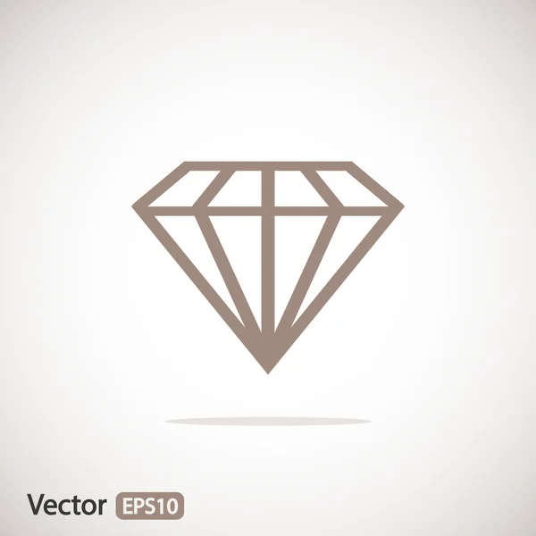 Icône diamant, design plat — Image vectorielle