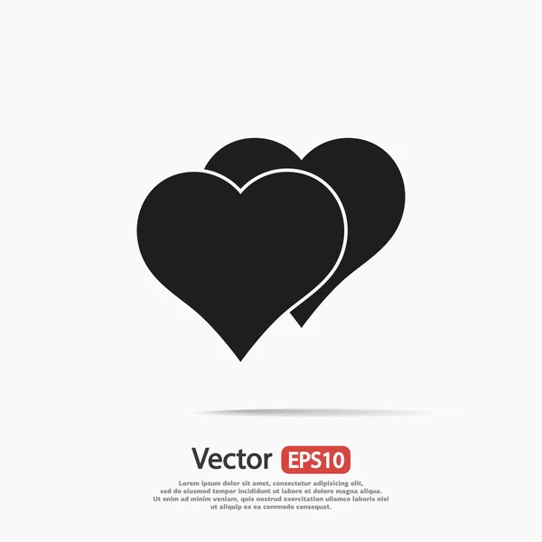 Icono de corazones, diseño plano — Archivo Imágenes Vectoriales