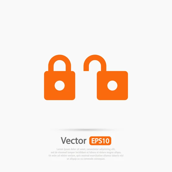 Icono de bloqueo, estilo de diseño plano — Vector de stock