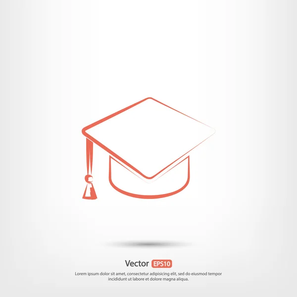 Graduatie cap pictogram — Stockvector