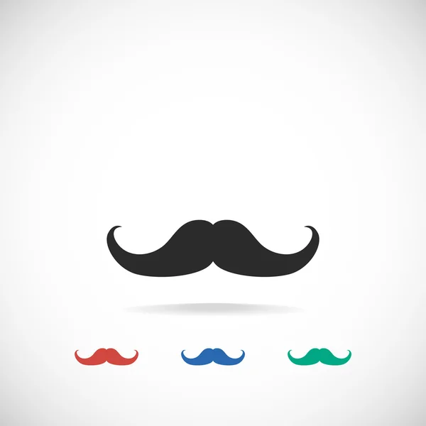 Moustache icône plate — Image vectorielle