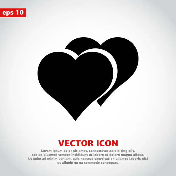 Szív ikon, lapos kivitel — Stock Vector