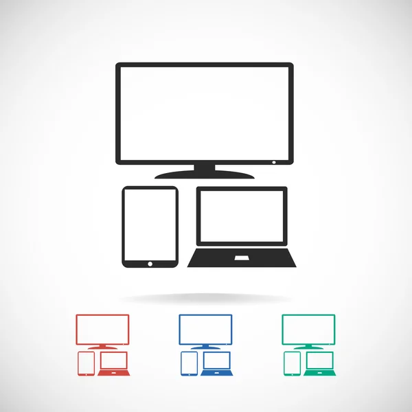 Aantal elektronische apparaten pictogram — Stockvector