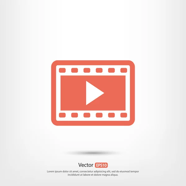 Icono de vídeo, diseño plano — Vector de stock