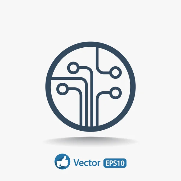 Placa de circuito, icono de la tecnología — Vector de stock