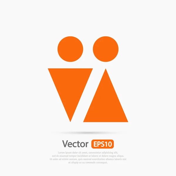 Icono símbolos masculinos y femeninos — Vector de stock