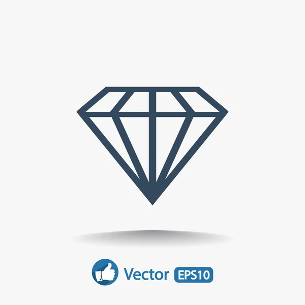 Icono de diamante, diseño plano — Vector de stock