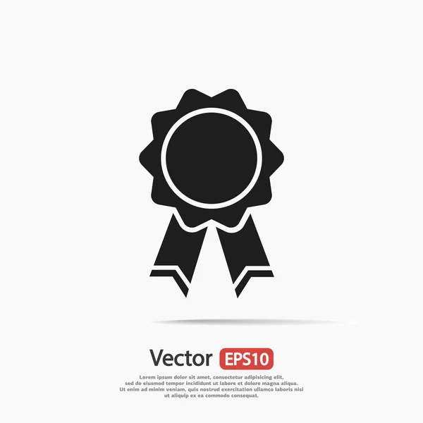 Insignia con cintas icono — Vector de stock