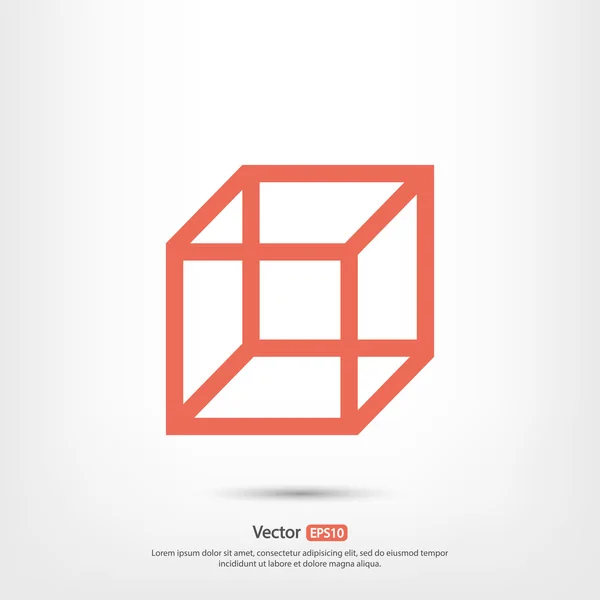 Icono de cubo, diseño plano — Vector de stock