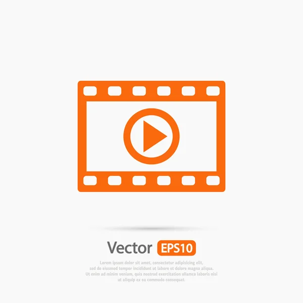 Videóinak ikon, lapos kivitel — Stock Vector