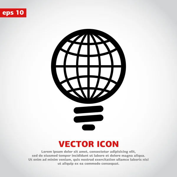 Globális villanykörte ikon — Stock Vector