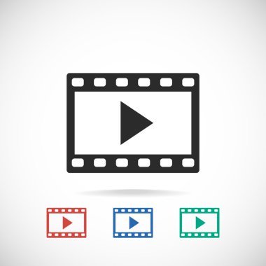 video simgesi, düz tasarım