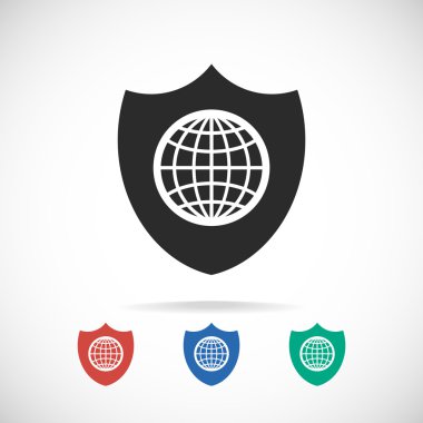 Kalkan simgesi. düz tasarım biçimi