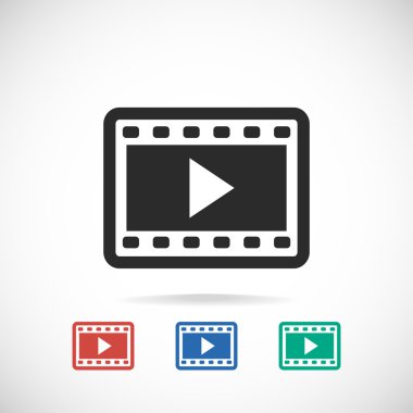 video simgesi, düz tasarım