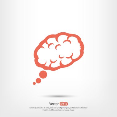 Beyin simge düz tasarım stil