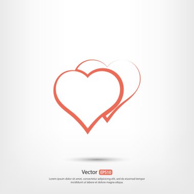 Kalp simgesi, düz tasarım