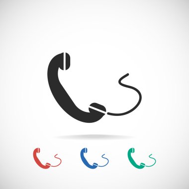 telefon, düz simgesi