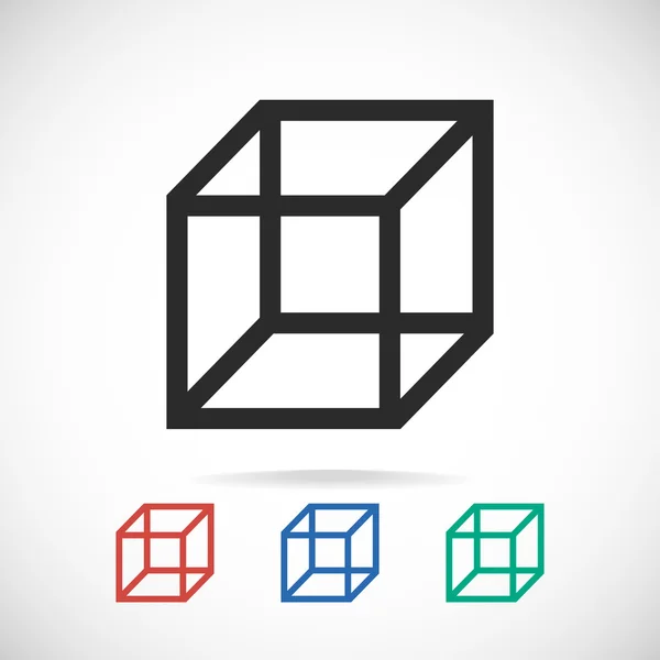Icono de cubo, diseño plano — Vector de stock
