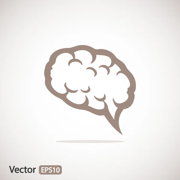Мозг иконка плоский дизайн стиль — стоковый вектор