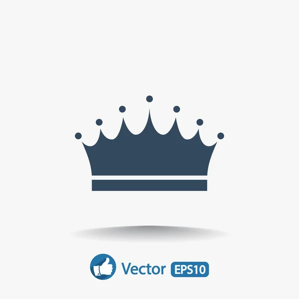 Kroon pictogram, platte ontwerpstijl — Stockvector