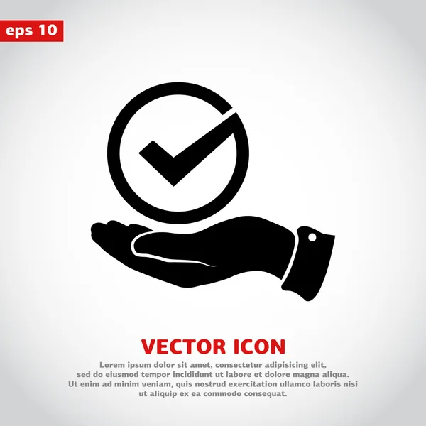 Erősítse meg az ikon. lapos-dizájnban — Stock Vector