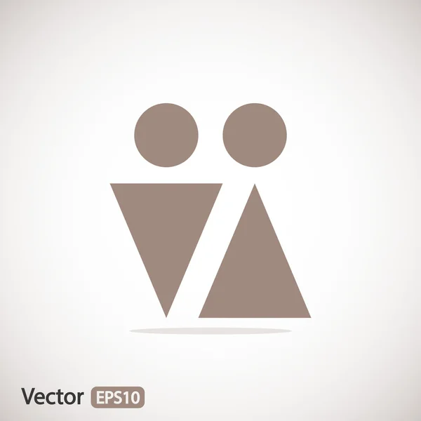Férfi és női szimbólumok ikon — Stock Vector
