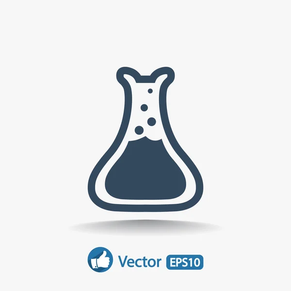 Icono de vidrio de laboratorio — Vector de stock